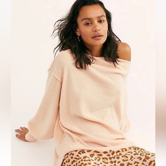 Free People Tops - Free People Slouchy Main Squeeze Hacci Top- Nectar